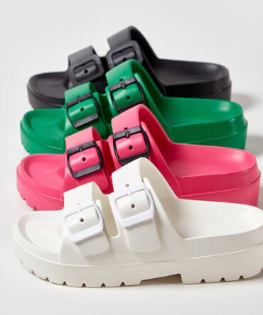 Fashion Double Buckle Slippers Summer Platform Garden Beach Shoes Casual Non-slip Floor Bathroom Home Slipper For Women