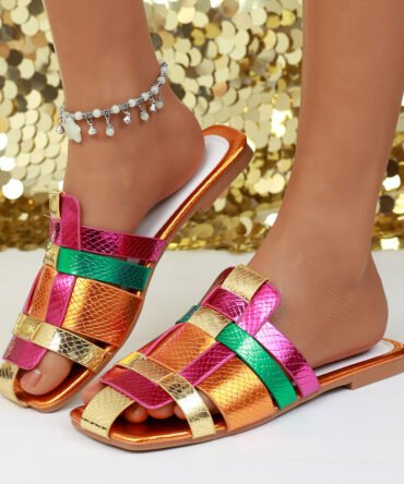 Toe Cap Semi Slipper Women's Flat Soft Bottom Square Toe Slippers