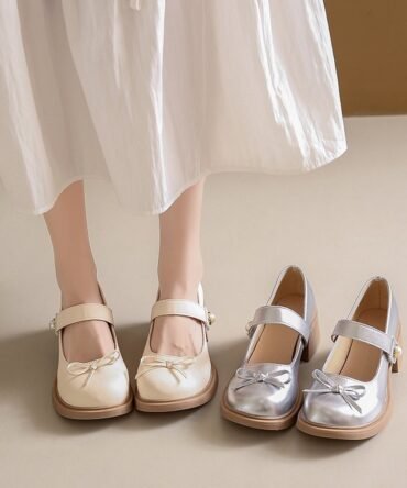 Round Head Bow Style Shallow Mouth All-match Women's Thin Shoes