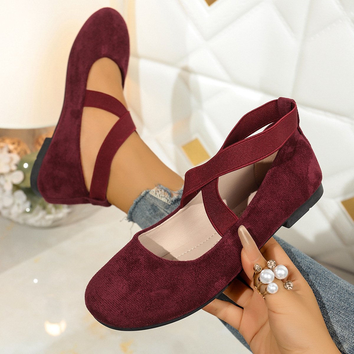 Plus Size Round Toe Flat Bottom Sports And Leisure Women's Shoes