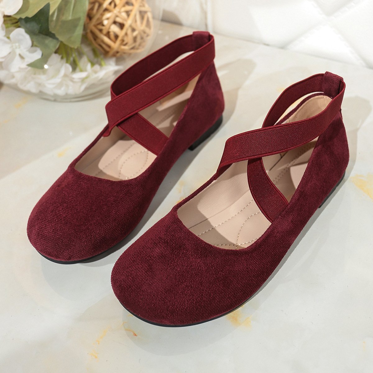 Plus Size Round Toe Flat Bottom Sports And Leisure Women's Shoes