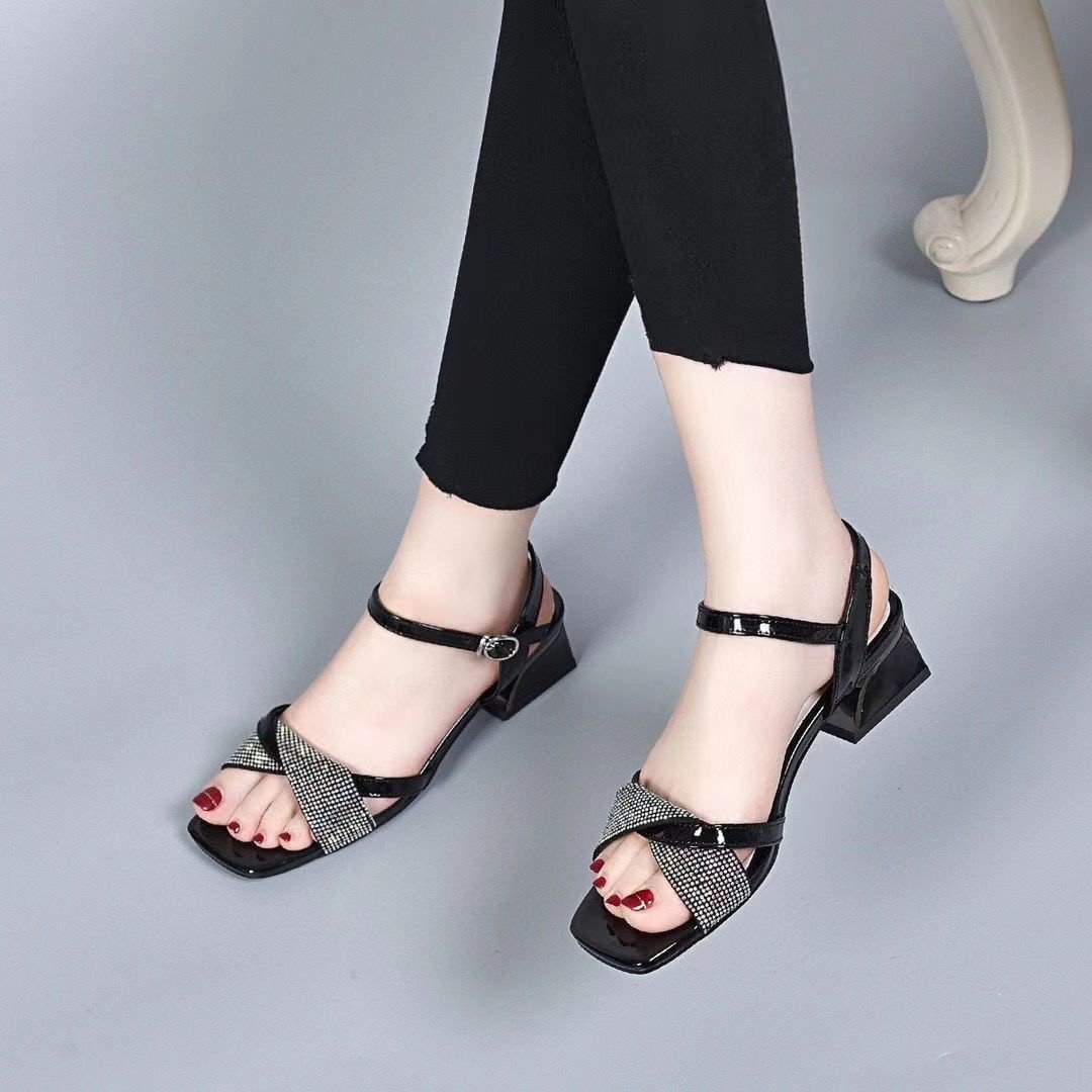Real Soft Leather Strap Low Heel Fairy Style Sandals
