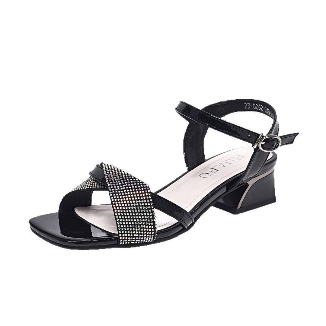 Real Soft Leather Strap Low Heel Fairy Style Sandals